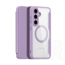 Dux Ducis Samsung Galaxy S25 (SM-S931) skin x pro tok álló, bőr hatású (flip, oldalra nyíló, rfid, magsafe) lila