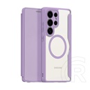 Dux Ducis Samsung Galaxy S25 Ultra (SM-S938) skin x pro tok álló, bőr hatású (flip, oldalra nyíló, rfid, magsafe) lila