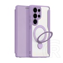 Dux Ducis Samsung Galaxy S25 Ultra (SM-S938) skin x pro tok álló, bőr hatású (flip, rfid, kitámasztó, magsafe) lila