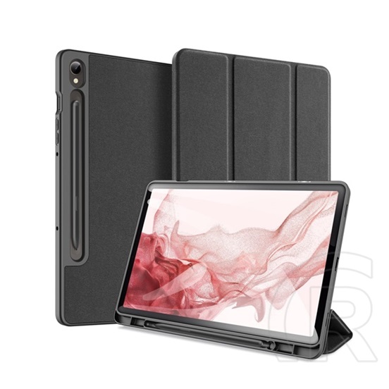 Dux Ducis Samsung Galaxy Tab S9 LTE (SM-X716) domo tok álló, (aktív flip, trifold, s pen tartó, textil minta) fekete