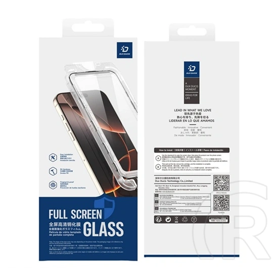 Dux Ducis Samsung S26 Plus roga képernyővédő üveg (2.5d, full screen, tokbarát, 0.3mm, 9h + segédkeret) átlátszó