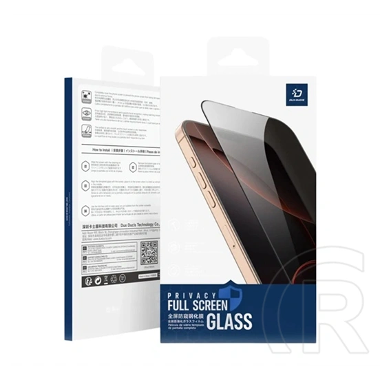 Dux Ducis Samsung S26 Ultra privacy képernyővédő üveg (2.5d, full glue, betekintés ellen, 0.33mm, 9h) fekete