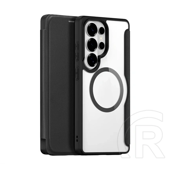 Dux Ducis Samsung S26 Ultra skin x pro tok álló, bőr hatású (flip, oldalra nyíló, rfid, magsafe) fekete