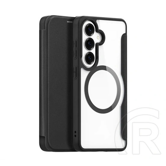 Dux Ducis Samsung S26 skin x pro tok álló, bőr hatású (flip, oldalra nyíló, rfid, magsafe) fekete