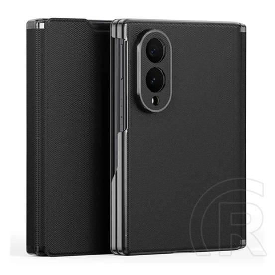 Dux Ducis Samsung Z Fold8 fort tok álló, bőr hatású (flip, oldalra nyíló, kártyazseb, kameravédő) fekete