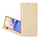 Dux Ducis Skin Pro flip tok (bőrhatású, oldalra nyíló, kártyazseb, asztali tartó, arany)