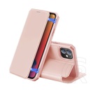 Dux Ducis Skin X Apple iPhone 12 mini tok álló (Flip, oldalra nyíló) rózsaszín