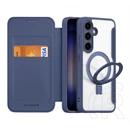 Dux Ducis Skin X Pro álló tok bőrhatású (oldalra nyíló, RFID, kitámasztó, MagSafe, sötétkék)