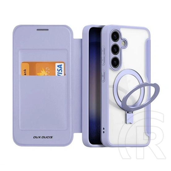 Dux Ducis Skin X Pro álló tok (oldalra nyíló, kitámasztó, RFID, bőr hatás, magsafe, lila)