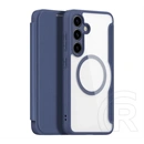 Dux Ducis Skin X Pro bőrhatású tok (flip, oldalra nyíló, RFID, MagSafe, sötétkék)