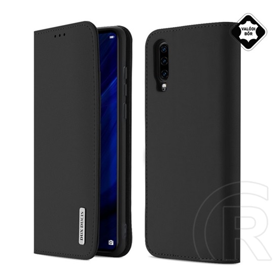 Dux Ducis Wish Huawei P30 tok álló, valódi bőr (Flip, oldalra nyíló) fekete