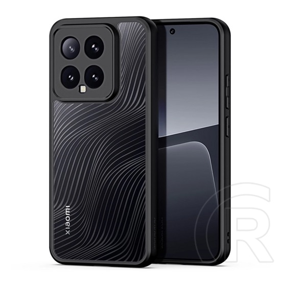 Dux Ducis Xiaomi 14 5G aimo műanyag telefonvédő (ütésállóság, szilikon keret, kameravédő, matt, hullám) fekete