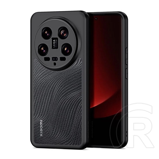 Dux Ducis Xiaomi 14 Ultra aimo műanyag telefonvédő (ütésállóság, szilikon keret, kameravédő, matt, hullám) fekete
