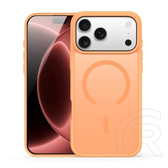 Dux Ducis iPhone 18 Pro Max  yind open ring szilikon telefonvédő (ütésállóság, kameravédő, matt, magsafe) narancssárga