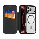 Dux Ducis iPhone 18 Pro  skin x pro open ring tok álló, bőr hatású (flip, oldalra nyíló, rfid, magsafe) fekete
