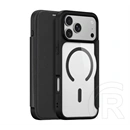 Dux Ducis iPhone 18 Pro  skin x pro open ring tok álló, bőr hatású (flip, oldalra nyíló, rfid, magsafe) fekete