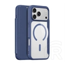 Dux Ducis iPhone 18 Pro  skin x pro open ring tok álló, bőr hatású (flip, oldalra nyíló, rfid, magsafe) sötétkék