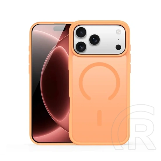 Dux Ducis iPhone 18 Pro  yind open ring szilikon telefonvédő (ütésállóság, kameravédő, matt, magsafe) narancssárga
