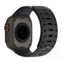 Dux ducis Apple Watch Series 10 46mm  cs pótszíj (egyedi méret, nagy, szilikon, lyukacsos, mágneses) fekete