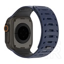 Dux ducis Apple Watch Series 10 46mm  cs pótszíj (egyedi méret, nagy, szilikon, lyukacsos, mágneses) sötétkék/fekete