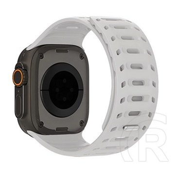 Dux ducis Apple Watch Series 10 46mm  cs pótszíj (egyedi méret, nagy, szilikon, lyukacsos, mágneses) sötétszürke