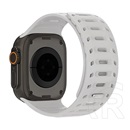 Dux ducis Apple Watch Series 10 46mm  cs pótszíj (egyedi méret, nagy, szilikon, lyukacsos, mágneses) sötétszürke