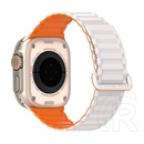 Dux ducis Apple Watch Series 10 46mm kj pótszíj (egyedi méret, nagy, szilikon, mágneses) ezüst/narancssárga