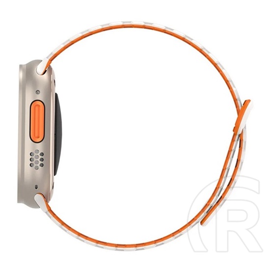 Dux ducis Apple Watch Series 10 46mm kj pótszíj (egyedi méret, nagy, szilikon, mágneses) ezüst/narancssárga