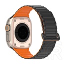 Dux ducis Apple Watch Series 10 46mm kj pótszíj (egyedi méret, nagy, szilikon, mágneses) fekete/narancssárga