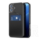 Dux ducis Apple iPhone 16 Plus rafi ii mag szilikon telefonvédő (kitámasztó, kártyazseb, rfid, magsafe) fekete