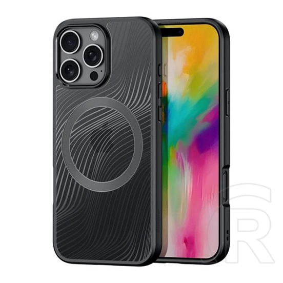 Dux ducis Apple iPhone 16 Pro Max aimo szilikon telefonvédő (ütésállóság, kameravédő, magsafe, hullám) fekete