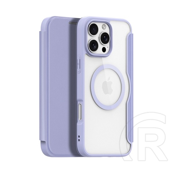 Dux ducis Apple iPhone 16 Pro Max skin x pro tok álló, bőr hatású (flip, oldalra nyíló, rfid, magsafe) lila