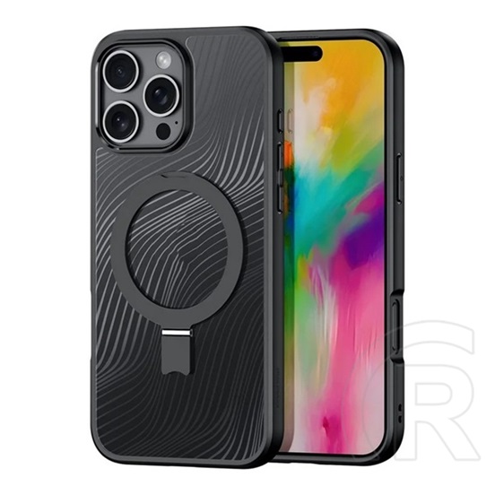 Dux ducis Apple iPhone 16 Pro aimo telefonvédő (ütésálló, szilikon keret, kameravédő, magsafe, kitámasztó) fekete