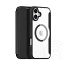 Dux ducis Apple iPhone 16 skin x pro tok álló, bőr hatású (flip, oldalra nyíló, rfid, magsafe) fekete
