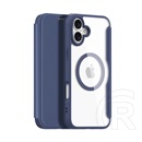 Dux ducis Apple iPhone 16 skin x pro tok álló, bőr hatású (flip, oldalra nyíló, rfid, magsafe) sötétkék