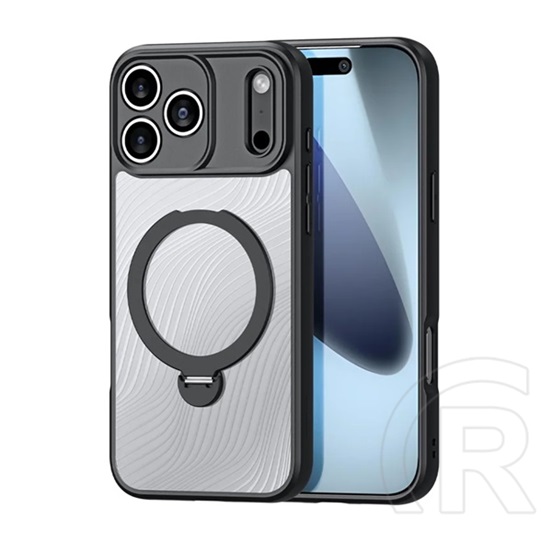 Dux ducis Apple iPhone 17 Pro Max aimo szilikon védő (ütésállóság, kameravédő, magsafe, kitámasztó, hullám) fekete