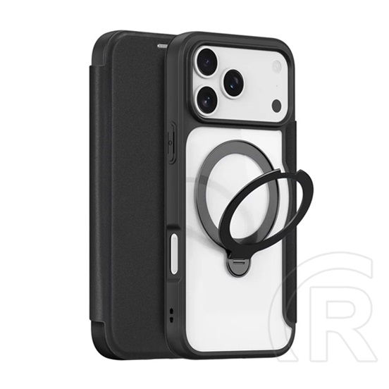 Dux ducis Apple iPhone 17 Pro skin x pro tok álló, bőr hatású (flip, oldalra nyíló, rfid, kitámasztó, magsafe) fekete