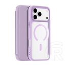 Dux ducis Apple iPhone 17 Pro skin x pro tok álló, bőr hatású (flip, oldalra nyíló, rfid, magsafe) lila