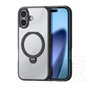 Dux ducis Apple iPhone 17 aimo szilikon telefonvédő (ütésállóság, kameravédő, magsafe, kitámasztó, hullám) fekete