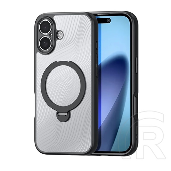 Dux ducis Apple iPhone 17 aimo szilikon telefonvédő (ütésállóság, kameravédő, magsafe, kitámasztó, hullám) fekete