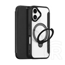 Dux ducis Apple iPhone 17 skin x pro tok álló, bőr hatású (flip, oldalra nyíló, rfid, kitámasztó, magsafe) fekete