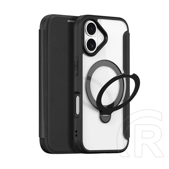 Dux ducis Apple iPhone 17 skin x pro tok álló, bőr hatású (flip, oldalra nyíló, rfid, kitámasztó, magsafe) fekete