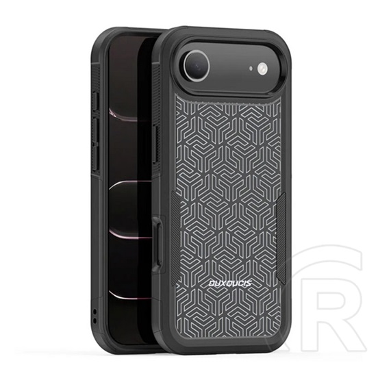 Dux ducis Apple iPhone Air shld defender szilikon telefonvédő (erős ütésállóság, magsafe, geometrikus minta) fekete