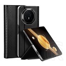 Dux ducis Honor Magic V3 bril műanyag telefonvédő (ütésállóság, bőr hatású hátlap, asztali tartó, rombusz) fekete