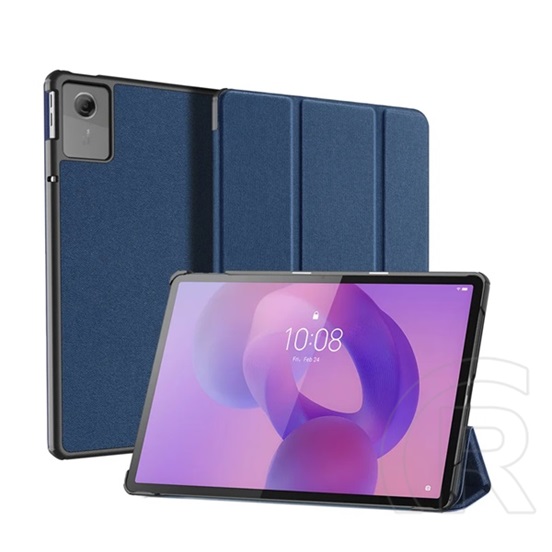 Dux ducis Lenovo Idea Tab (TB336FU) domo tok álló, bőr hatású (flip, trifold, asztali tartó, textil minta) sötétkék