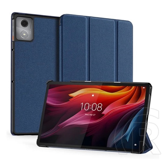 Dux ducis Lenovo Tab K11 Plus (TB352) domo tok álló, bőr hatású (flip, trifold, asztali tartó, textil minta) sötétkék