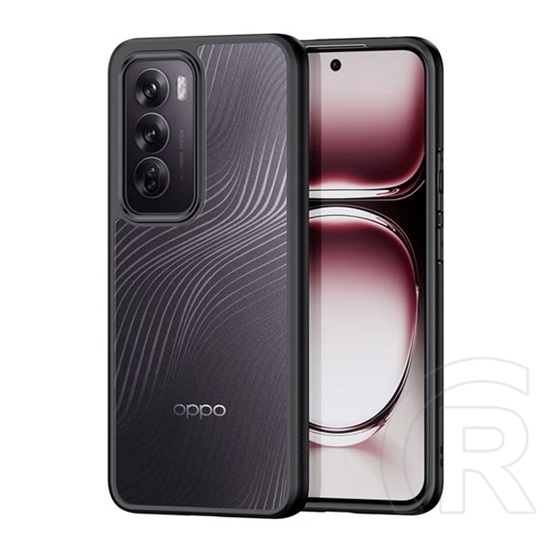 Dux ducis Oppo Reno 12 5G aimo műanyag telefonvédő (ütésállóság, szilikon keret, kameravédő, matt, hullám) fekete