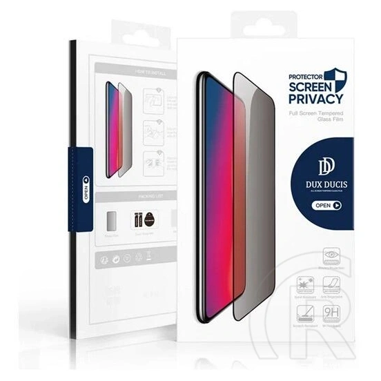 Dux ducis Samsung Galaxy S25 Ultra (SM-S938) privacy védő üveg (2.5d, full glue, betekintés ellen, 0.33mm, 9h) fekete