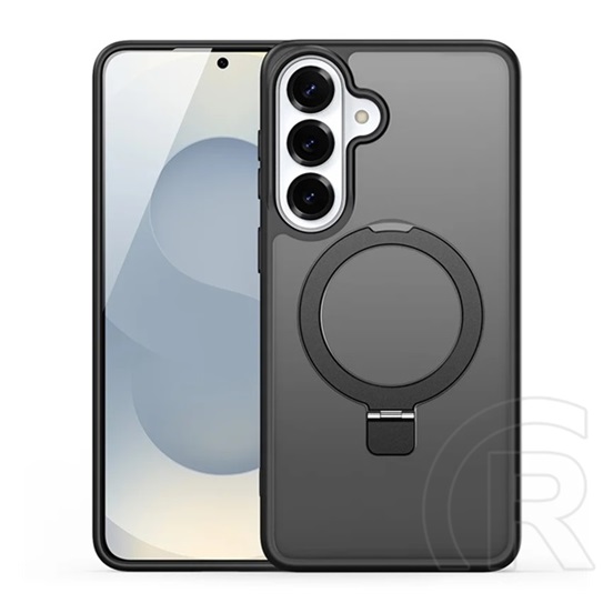 Dux ducis Samsung Galaxy S26 (SM-S942) yind szilikon védő (ütésálló, kameravédő, matt, magsafe, kitámasztó) fekete