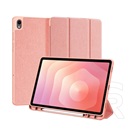 Dux ducis Samsung Galaxy Tab S11 5G (SM-X736B) domo tok álló, bőr hatású (flip, asztali tartó, ceruza tartó) rózsaszín